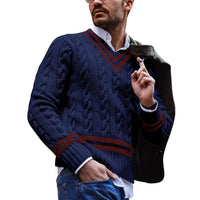Knitted Men's Sweater - Noah-Dark Blue-S-State of Style