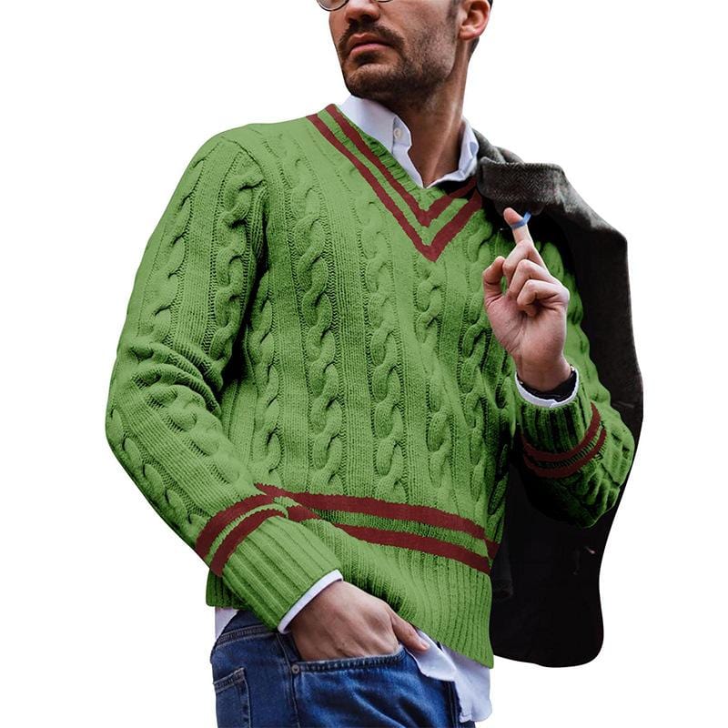 Knitted Men's Sweater - Noah-Green-S-State of Style