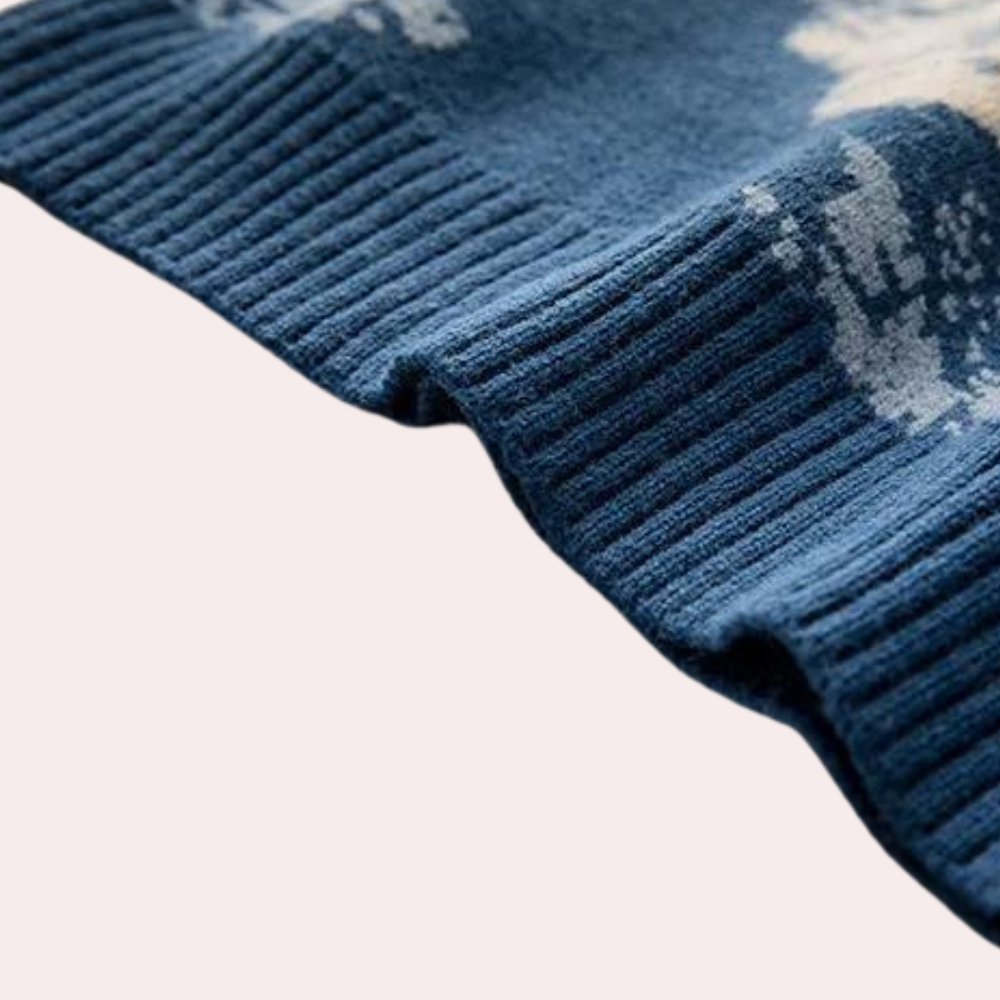 Knitted Mens Sweater with Mountain Pattern - Nordin-S-State of Style