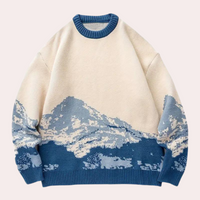 Knitted Mens Sweater with Mountain Pattern - Nordin-S-State of Style