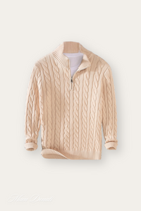 Knitted Men's Turtleneck Sweater - Ethan-Apricot-S-State of Style
