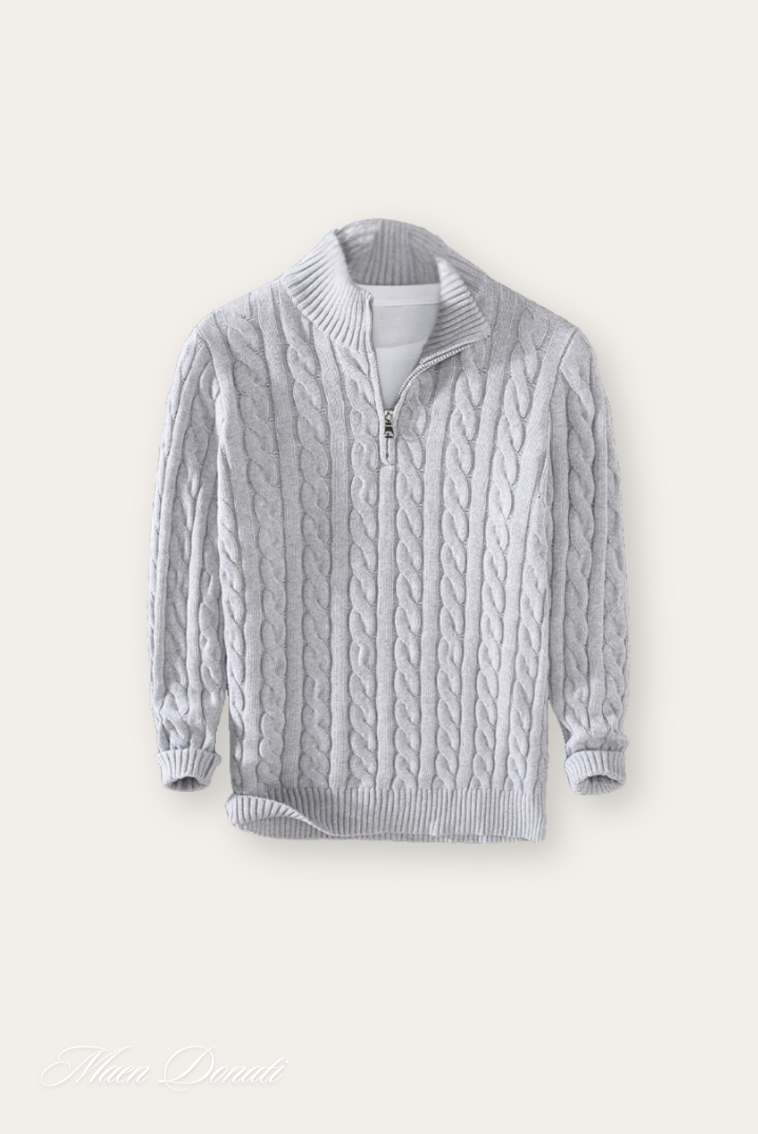 Knitted Men's Turtleneck Sweater - Ethan-Grey-S-State of Style