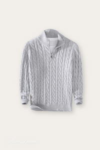Knitted Men's Turtleneck Sweater - Ethan-Grey-S-State of Style