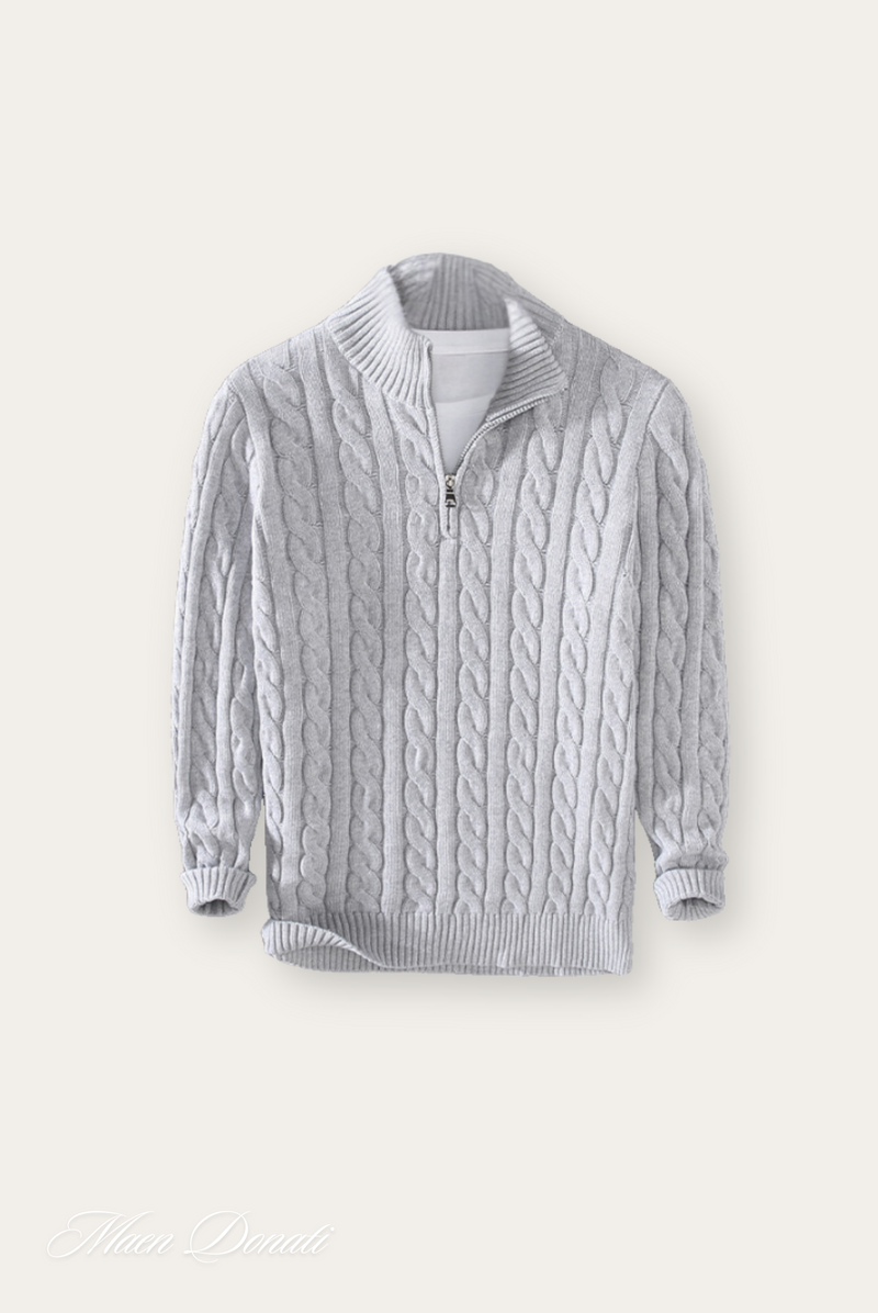 Knitted Men's Turtleneck Sweater - Ethan-Grey-S-State of Style