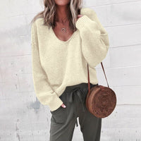 Knitted Oversized Ladies Sweater - Aurora-Beige-S-State of Style