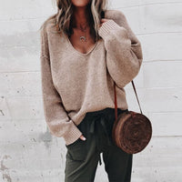 Knitted Oversized Ladies Sweater - Aurora-Khaki-S-State of Style
