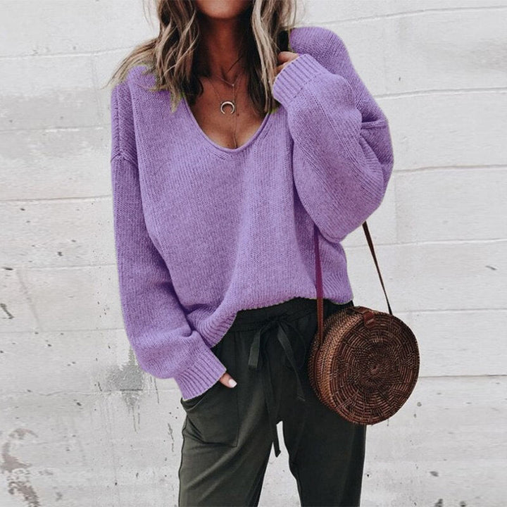 Knitted Oversized Ladies Sweater - Aurora-Purple-S-State of Style
