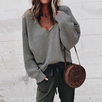 Knitted Oversized Women's Sweater - Aurora-Dark Grey-XS-State of Style