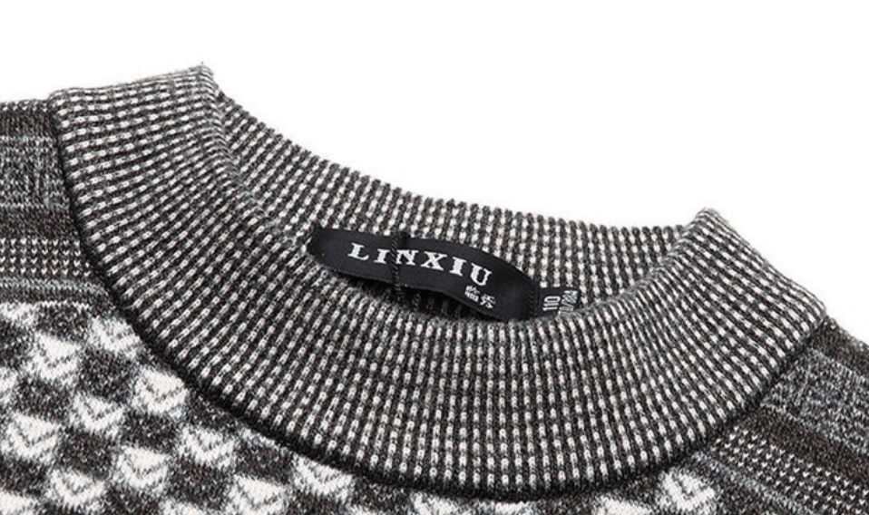 Men's sweater with check knit pattern – Fabian