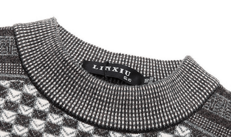 Men's sweater with check knit pattern – Fabian