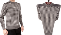 Men's sweater with check knit pattern – Fabian