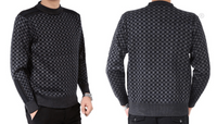 Men's sweater with check knit pattern – Fabian