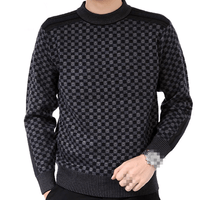 Men's sweater with check knit pattern – Fabian