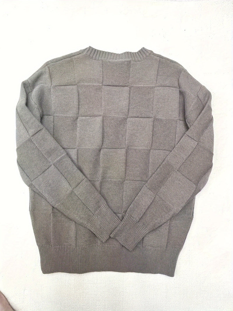 Knitted Sweater with Round Neck and Stretch - Caleb-White-M-State of Style