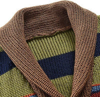 Men's knit cardigan with colour block and geometric pattern – Leandro