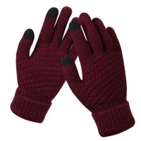 Knitted Touchscreen Gloves for Women - Amara-Bordeaux Red-State of Style