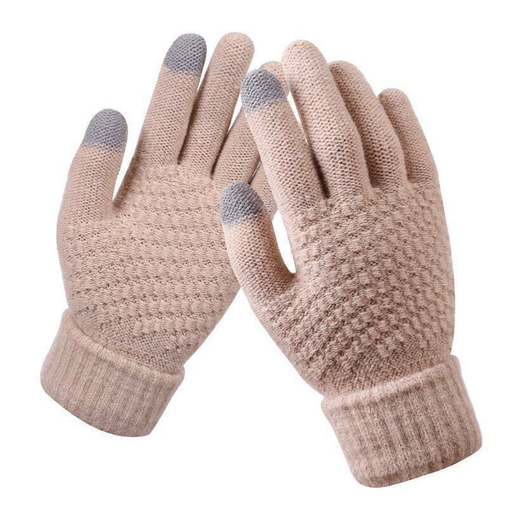 Knitted Touchscreen Gloves for Women - Amara-Khaki-State of Style