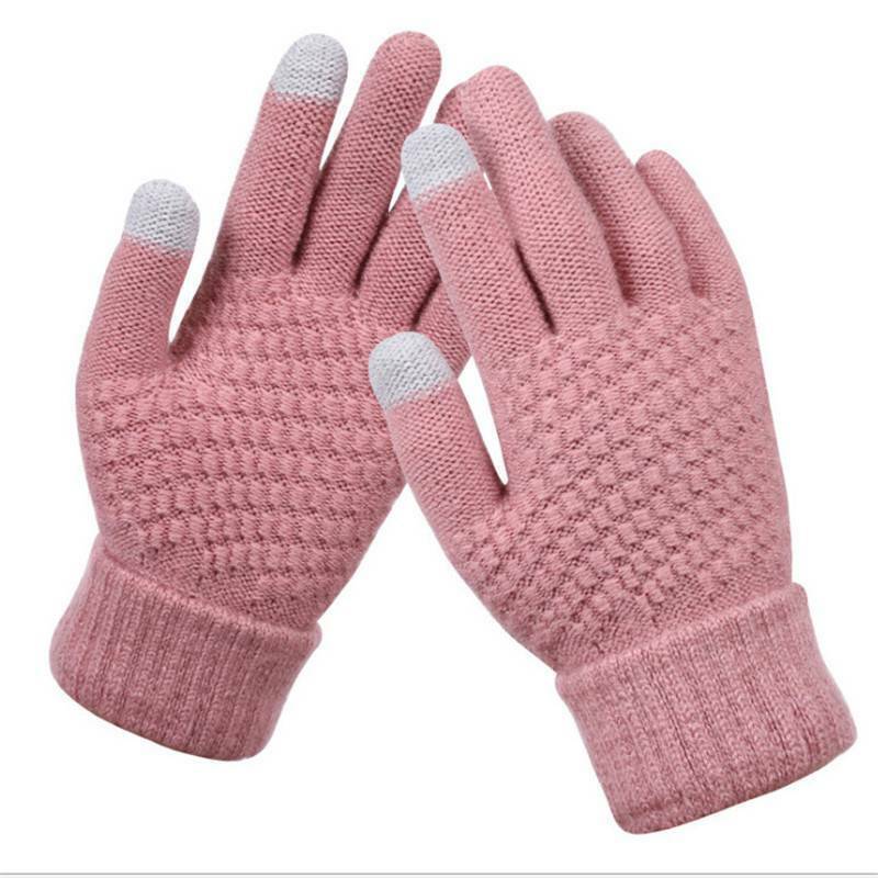 Knitted Touchscreen Gloves for Women - Amara-Pink-State of Style