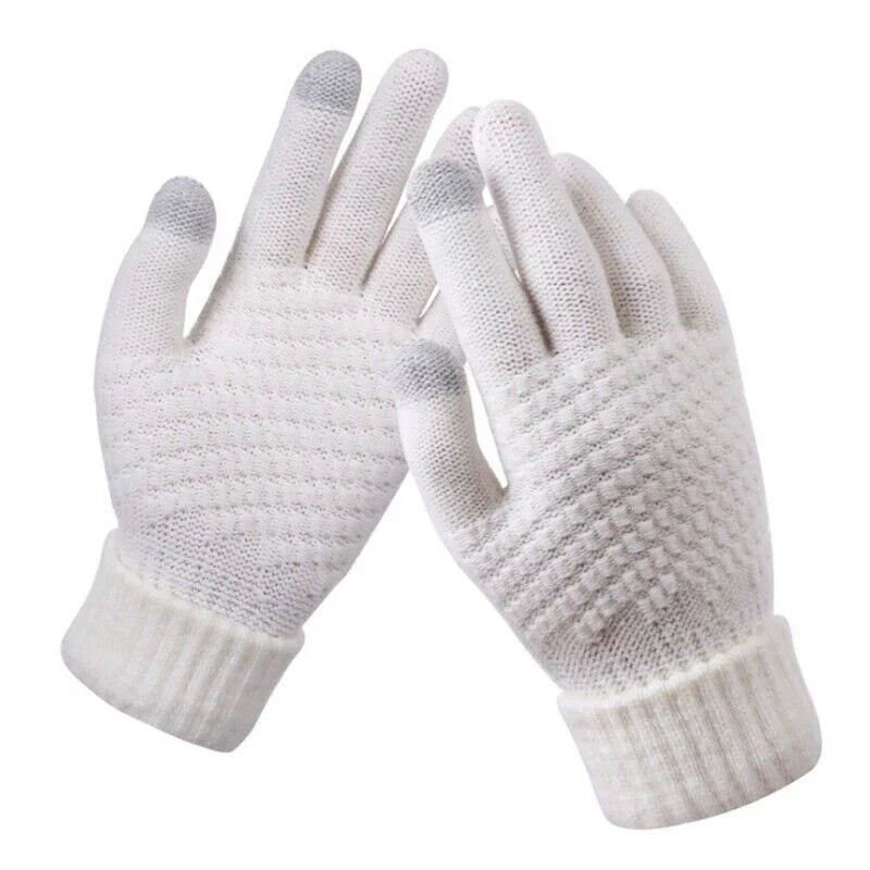 Knitted Touchscreen Gloves for Women - Amara-White-State of Style