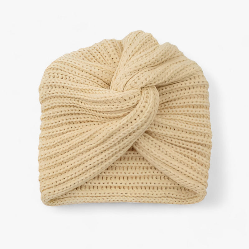Knitted Turban for Women - Luxe Comfort in Cashmere - Luna-Beige-State of Style
