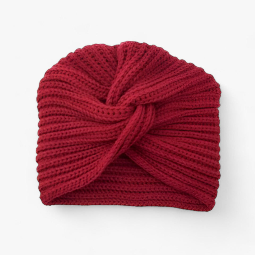 Knitted Turban for Women - Luxe Comfort in Cashmere - Luna-Red-State of Style