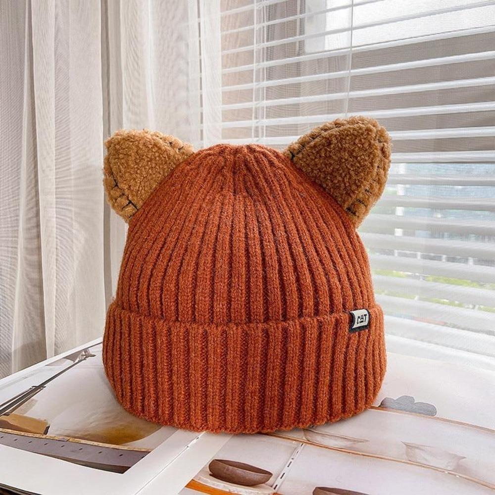 Knitted Winter Hat with Cat Ears - PurrWarm-Ginger-1-State of Style