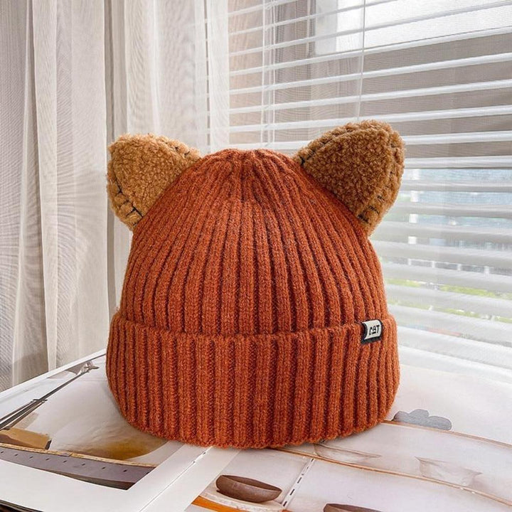 Knitted Winter Hat with Cat Ears - PurrWarm-Ginger-1-State of Style