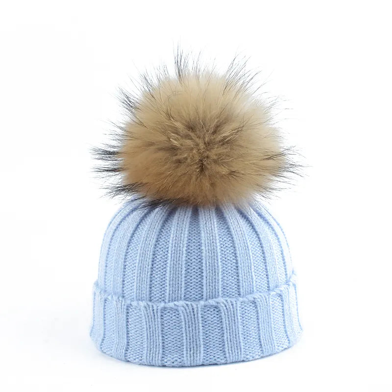Knitted Winter Pom-Pom Hat - Felina-Khaki-State of Style