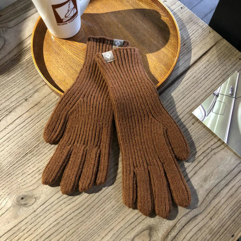 Kris Knitted Gloves | Warm, Stylish & Touchscreen-Friendly-Brown-State of Style