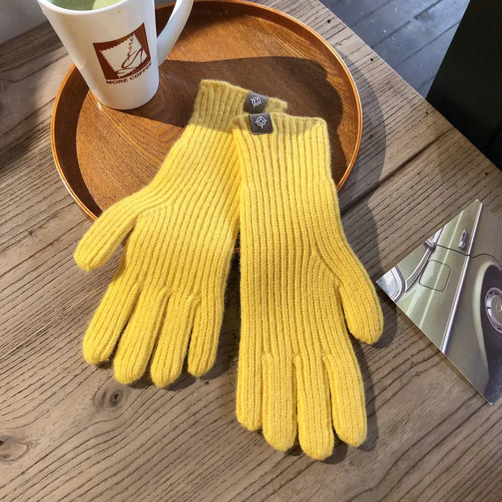 Kris Knitted Gloves | Warm, Stylish & Touchscreen-Friendly-Yellow-State of Style