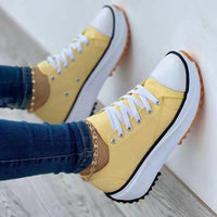 KristiensSneaks | Platform Sneakers for Women | Trendy Elevated Shoes-Yellow-4.5-State of Style