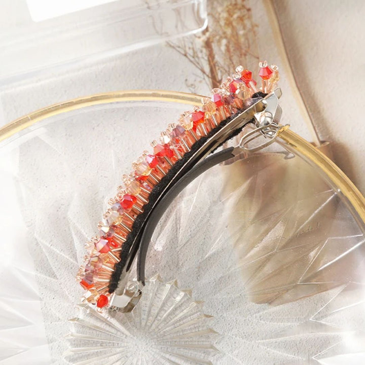 Kristina Traditional Hair Accessory – Elegant Rhinestone & Pearl Design-Red-State of Style