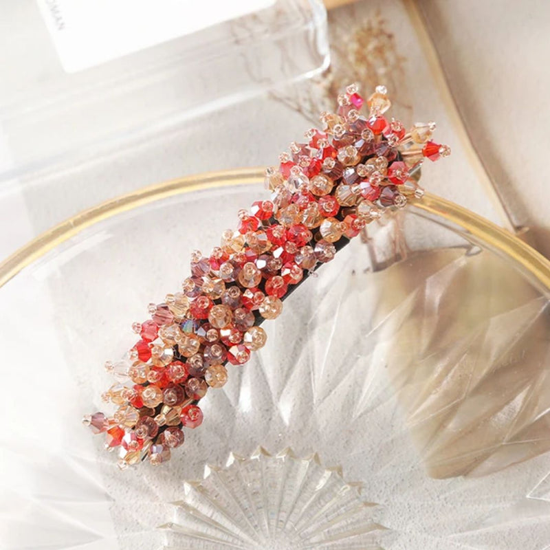 Kristina Traditional Hair Accessory – Elegant Rhinestone & Pearl Design-Red-State of Style