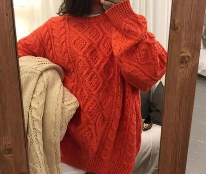 Kurve Oversized Knit Delight – Cosy & Stylish for Autumn & Winter-Coral Red-L-State of Style