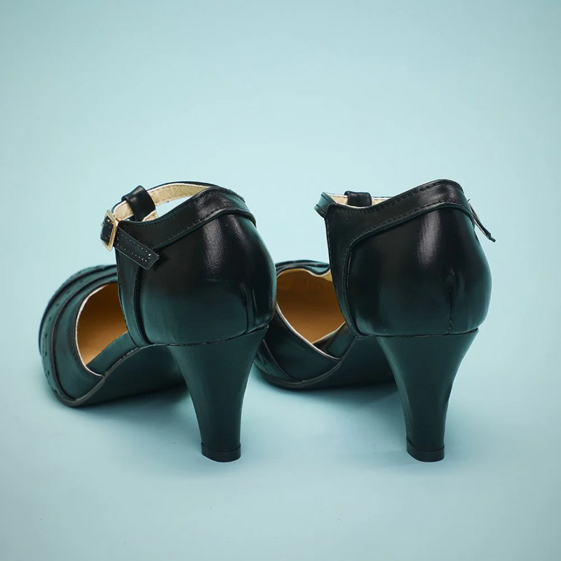 Kyla Leren Schuhe mit Spitzhacken-Schwarz-4-State of Style