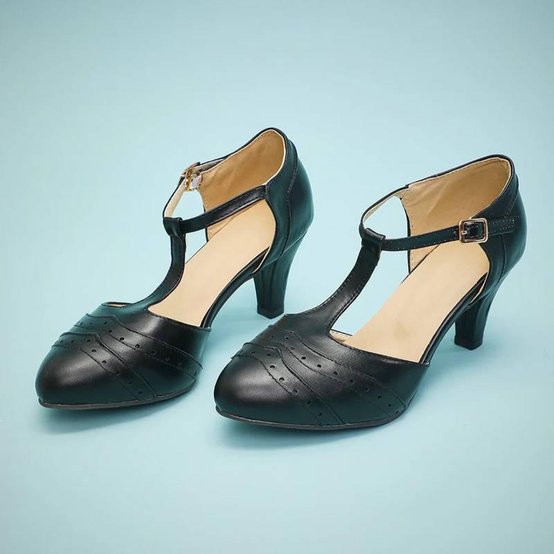 Kyla Leren Schuhe mit Spitzhacken-Schwarz-4-State of Style