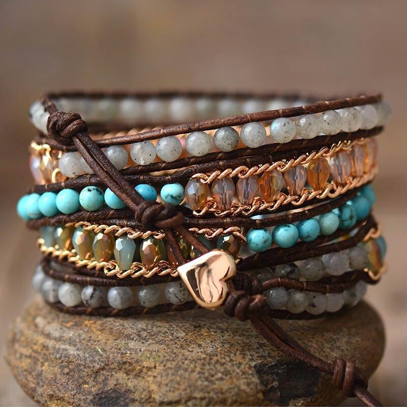 Labradorite Gloss Five-Strand Wrap Bracelet – Lira-State of Style
