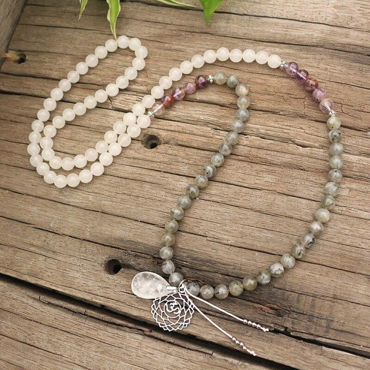 Labradorite, Jade, and Amethyst Mala - Seraphine-Necklace + Bracelet-State of Style
