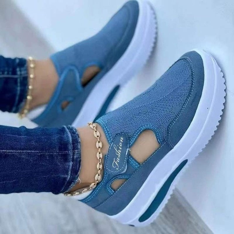 Ladies Breathable Mesh Sneakers – Liana-Blue-3-State of Style