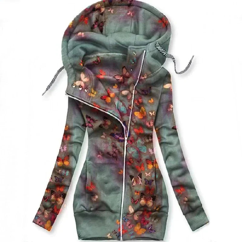 Ladies Butterfly Art Cardigan – Alina-Light grey-S-State of Style
