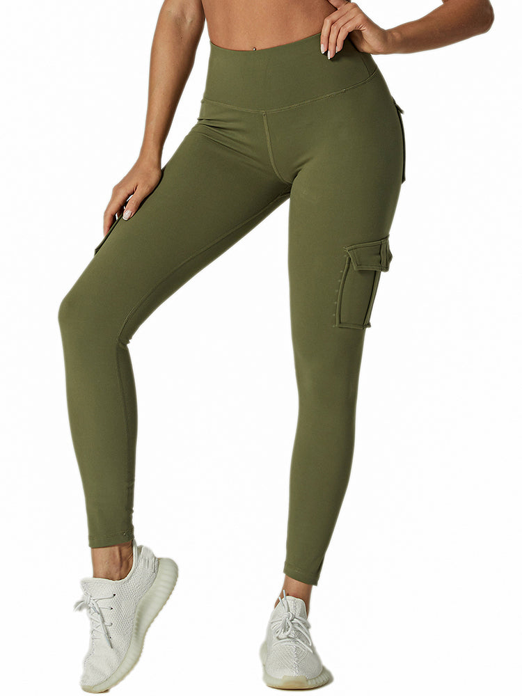 Ladies Cargo Leggings - Nova-Olive Green-S-State of Style