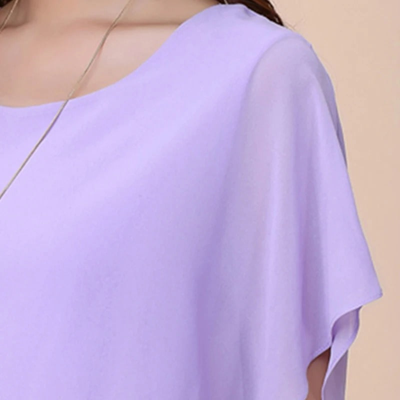 Ladies' chiffon blouse with ruffled sleeves – Ariana-Black-S-State of Style