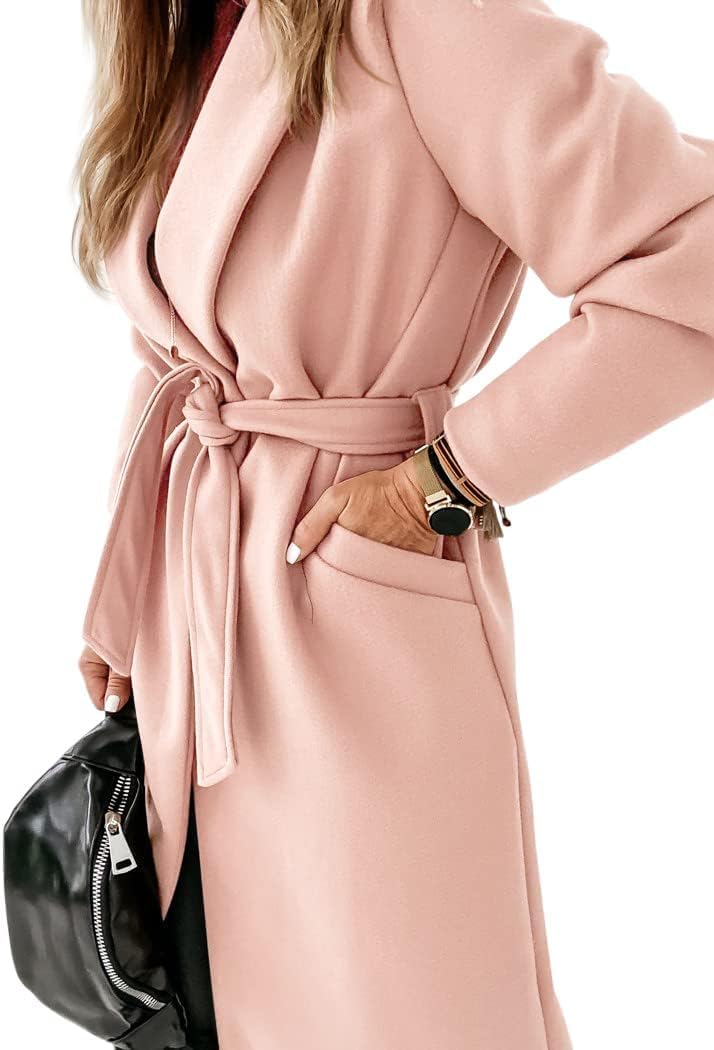 Ladies Classic Coat with Notched Collar and Open Front – Paulina-Olive green-S-State of Style