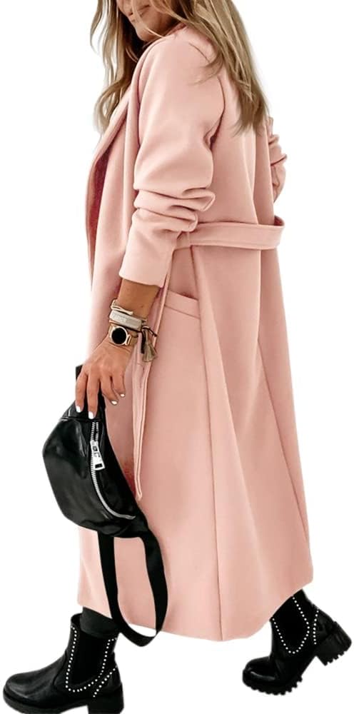 Ladies Classic Coat with Notched Collar and Open Front – Paulina-Olive green-S-State of Style