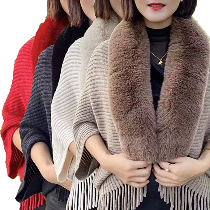 Ladies' Coat Louise – With Luxurious Faux Fur Collar | One Size-Black-State of Style