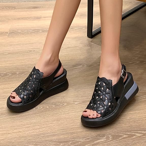 Ladies' Comfort Sandals City Look – Sissy-Black-3-State of Style