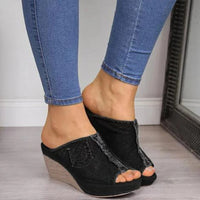 Ladies' denim wedge sandals – Elisabetta-Blue-3-State of Style