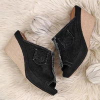 Ladies' denim wedge sandals – Elisabetta-Blue-3-State of Style