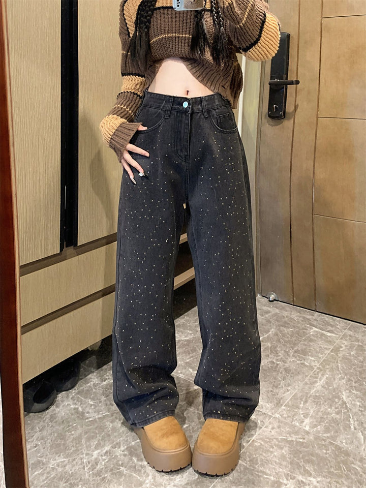 Ladies Glitter Jeans for a Sparkling Look - Jade-Black-S-State of Style