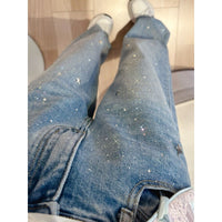 Ladies Glitter Jeans for a Sparkling Look - Jade-Blue Grey-S-State of Style